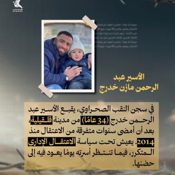 عبد الرحمن خدرج.. مسلسل اعتقالاتٍ دوّارة وآلام غيابٍ متواصل