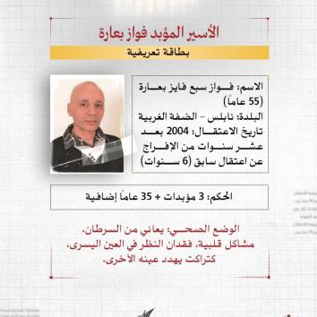 الأسير المؤبد فواز بعارة.. وجع الجسد وحرمان البصر