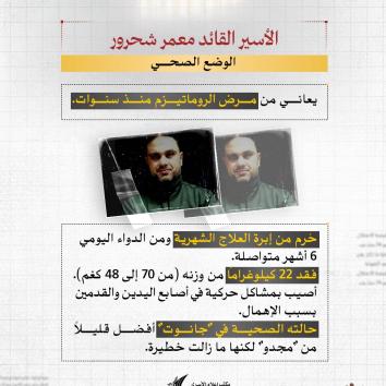 الأسير القائد معمر شحرور.. عزلة ممتدة وتجويع ممنهج