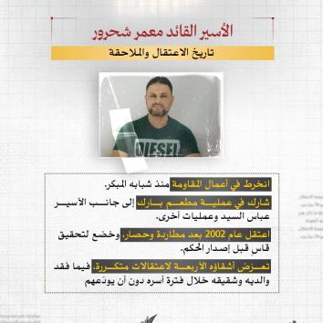 الأسير القائد معمر شحرور.. عزلة ممتدة وتجويع ممنهج